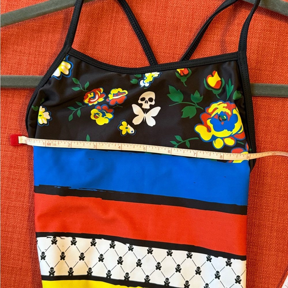 Betty Designs One-Piece Swimsuit with Floral/Multicolor Bands - Picture 8 of 8